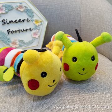 plush caterpillar shape stuffed squeaky dog chew toys